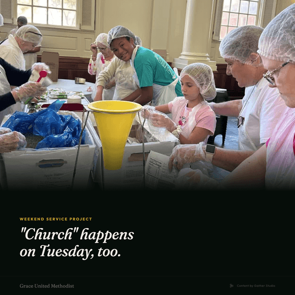 Sample church social card